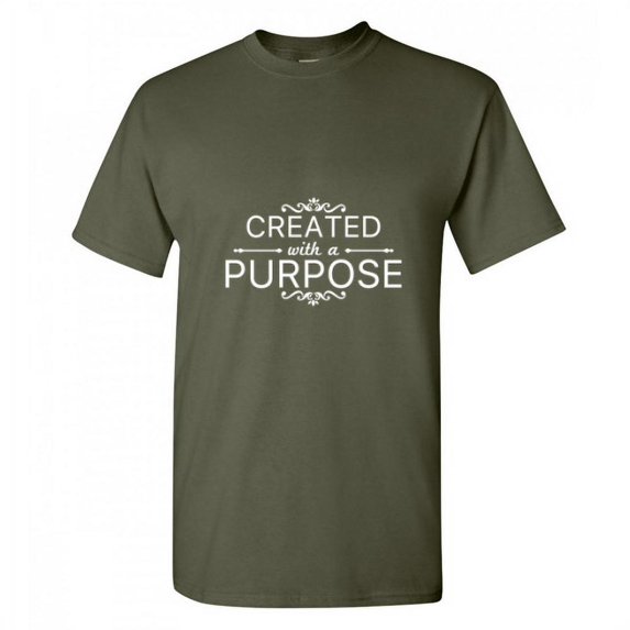 Created With A Purpose Christmas Apparel Funny Graphic T Shirt Adult Humor Fit Well Sarcastic Tee Gift For Holiday Birthday Xmas Premium Tshirt