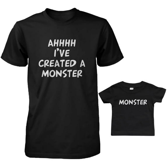 Created a Monster Dad and Baby Matching T-Shirts