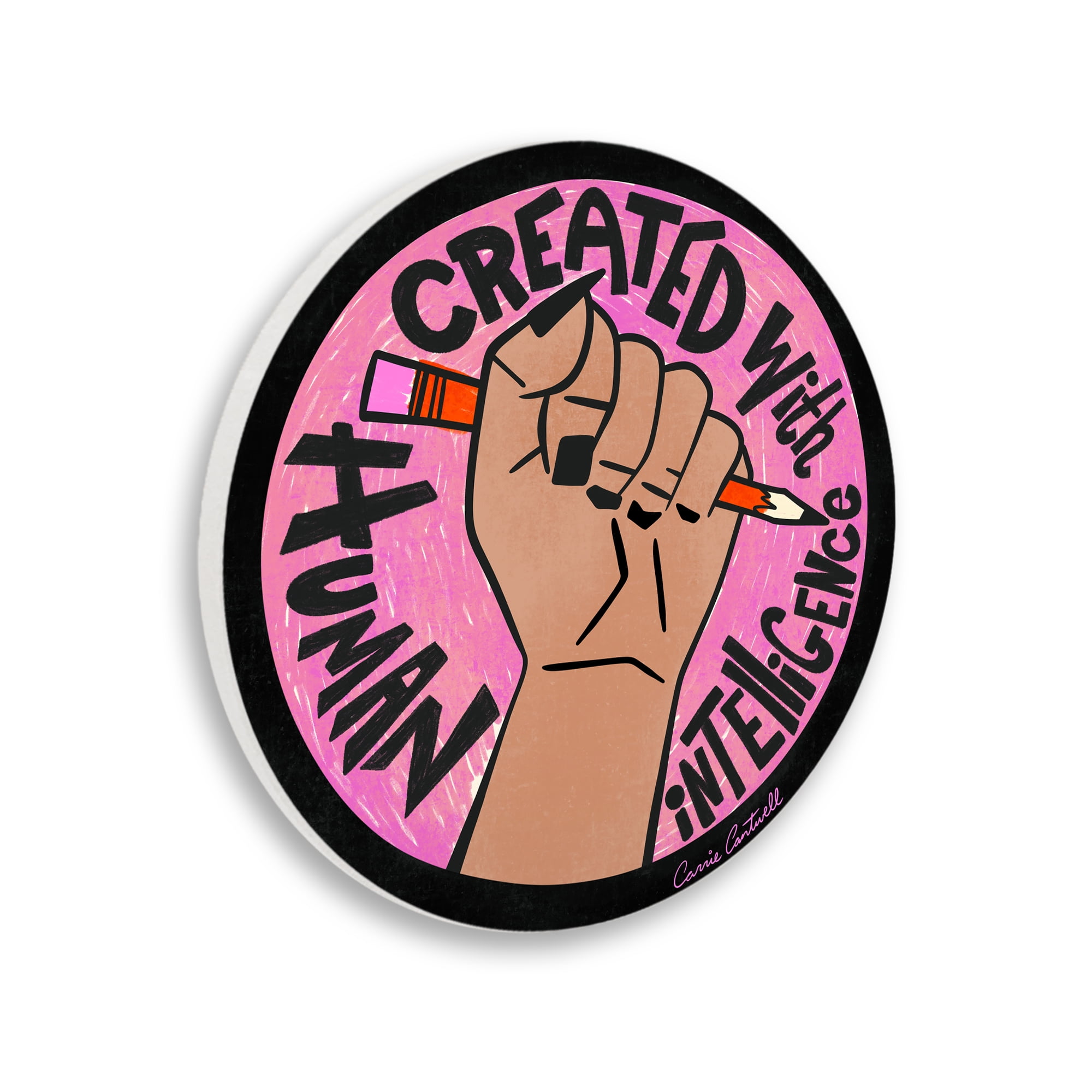 Created with Human Intelligence Circular Wall Plaque, design by Carrie Cantwell
