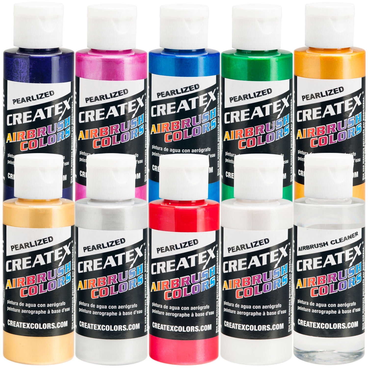 Createx 10 Color Pearlized Set Airbrush Paint Colors