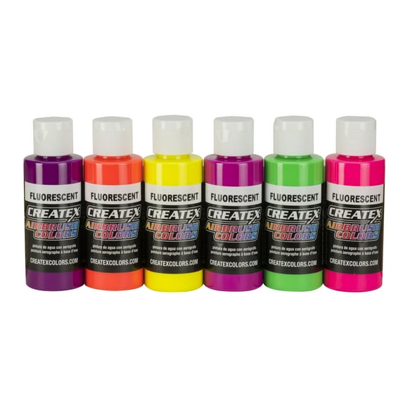 Createx Airbrush Color Set, 6-Colors, Fluorescent