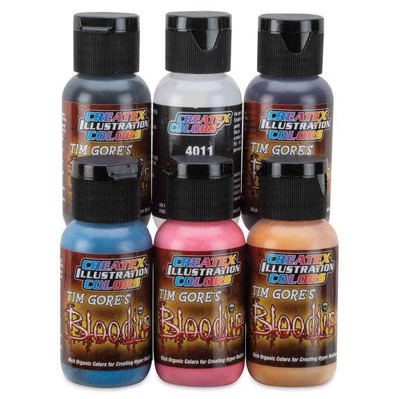 Createx Illustration Colors - Bloodline Type O-, Set of 6, 1 oz