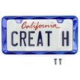 thumbnail image 1 of Creathome 3D Curly Wave Pattern Shining Blue License Plate Frame from Pure Zinc Alloy Metal, 1 of 7