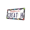 thumbnail image 1 of Creathome 3D Shining Daisy Heart License Plate Frame from Pure Zinc Alloy Metal Perfect Plate Holder, Matt Black with Colorful Glitter, Luminously Heart, 1 of 8