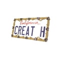 thumbnail image 1 of Creathome 3D Shining Daisy Heart License Plate Frame from Pure Zinc Alloy Metal Perfect Plate Holder, Matt Gold with Black Glitter, Luminously Heart, 1 of 8