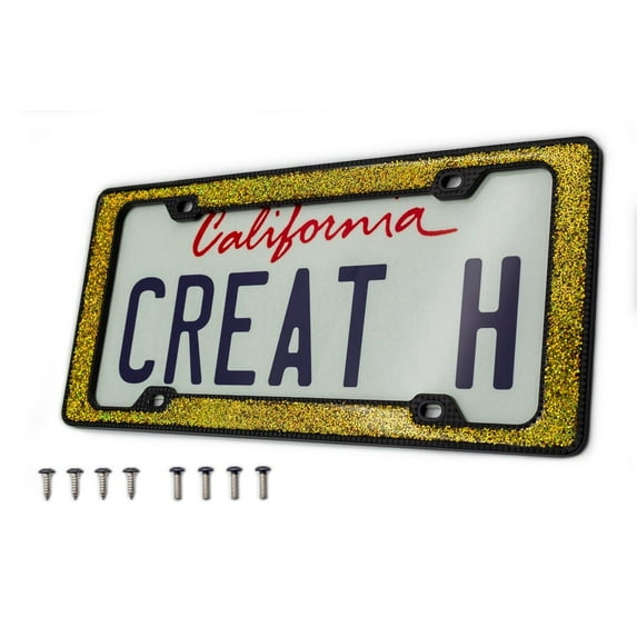 Creathome 3D Shining and Neon License Plate Frame from Pure Zinc Alloy Metal Per