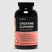 Legion Creatine Monohydrate Gummies for Men & Women, Raspberry Lemonade, 5g Creatine Per Serving, Zero Sugar, 120 Count, 30 Servings