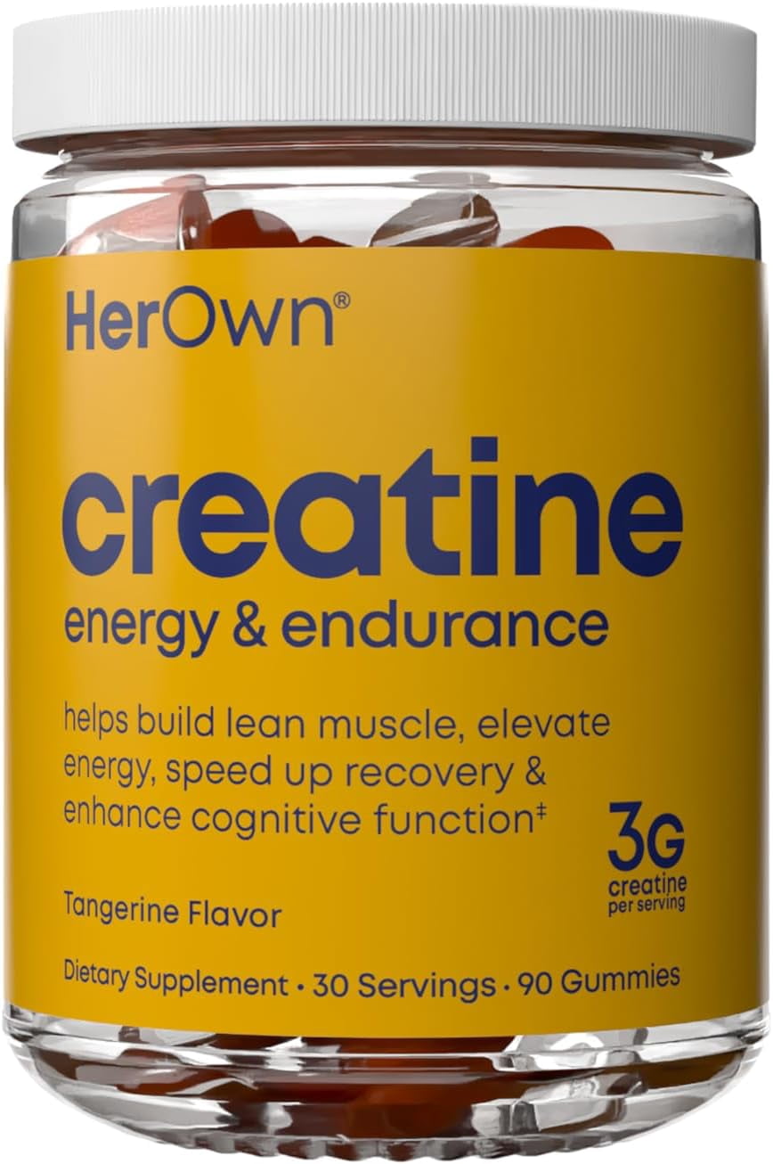 Her Own Creatine Gummies for Women – 3g Creatine Monohydrate per Serving – Energy, Endurance & Glute Support – Sugar Free, Vegan, Gluten Free, Non-GMO – Tangerine Flavor, 90 Gummies