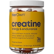 Her Own Creatine Gummies for Women   3g Creatine Monohydrate per Serving   Energy, Endurance & Glute Support   Sugar Free, Vegan, Gluten Free, Non-GMO   Tangerine Flavor, 90 Gummies