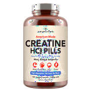 Amandean Creatine HCl Pills. 120 Count. USA Made CON-CRET. 1 Capsule Equals 5g of Monohydrate Powder. No Bloat Creatine for Women. Supports Muscle Growth, Energy, Cognitive Function, Performance