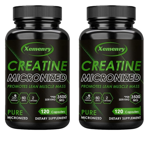 Creatine Micronized Capsules 3500mg - Supports Muscle Growth and Recovery, Energy and Lean Muscle Mass - 120 Capsules
