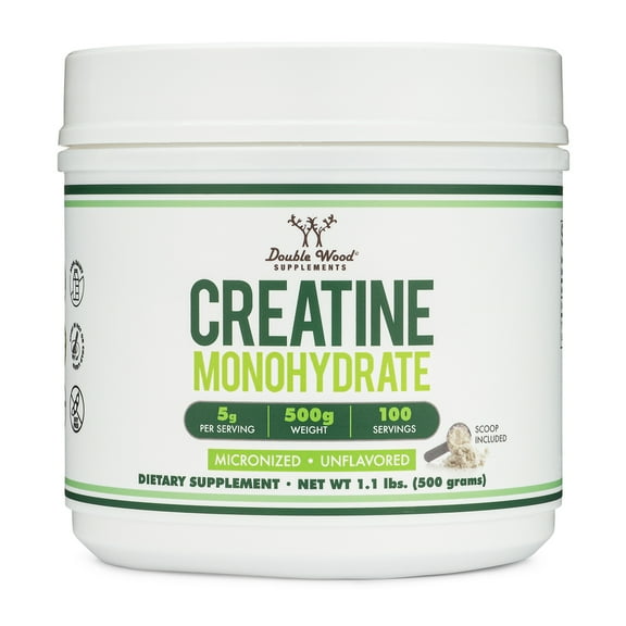 Creatine Monohydrate - 1.1 lbs bulk powder, 100 x 5 gram servings
