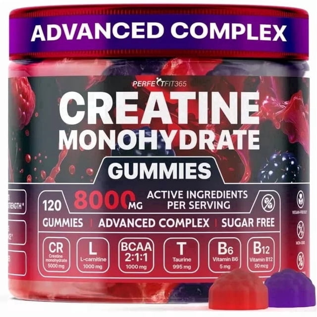 Creatine Monohydrate Gummies for Men and Women, Sugar-Free, Vegan ...