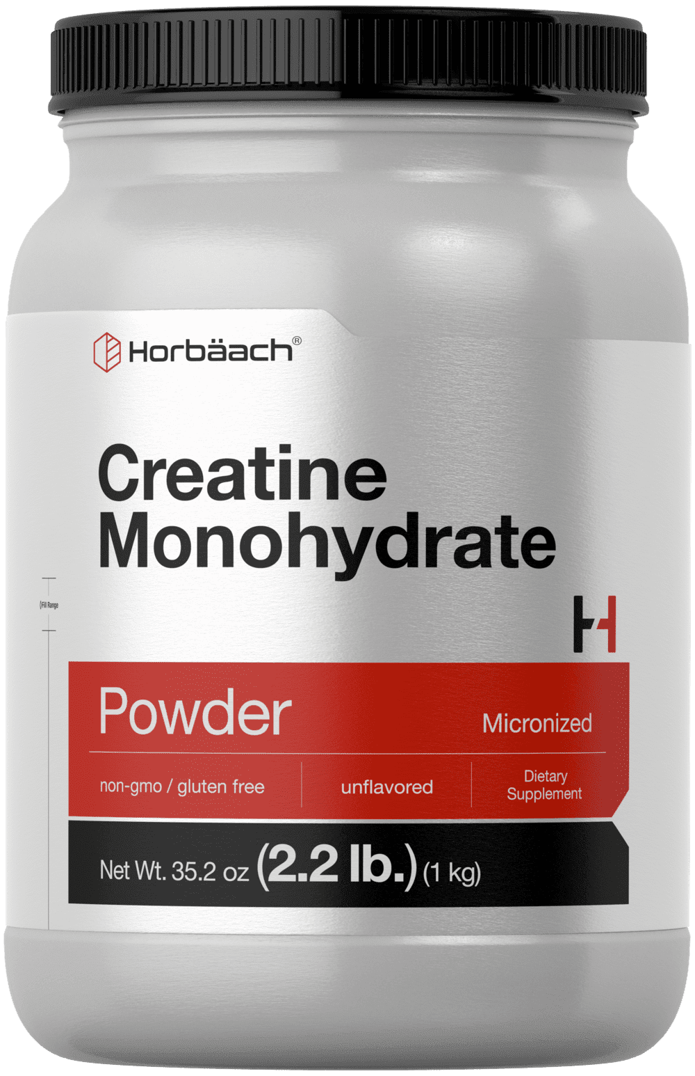 Creatine Monohydrate Powder | 2.2lbs (35.2 oz) | Unflavored Supplement for Men and Women | by Horbaach
