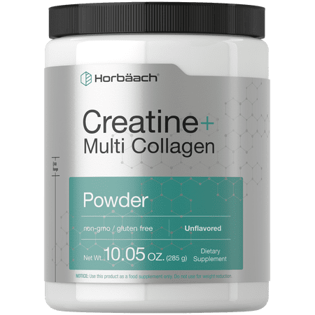 Creatine Monohydrate Powder | with Collagen and L-Taurine | 10.05 oz | Unflavored | by Horbäach
