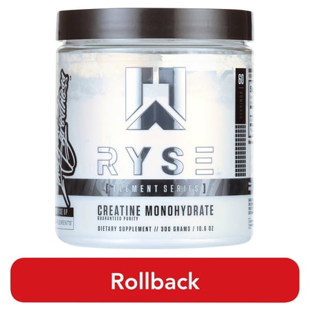 RYSE Creatine Monohydrate Unflavored 10.6 oz, 60 Servings Dietary Supplement for Muscle Growth