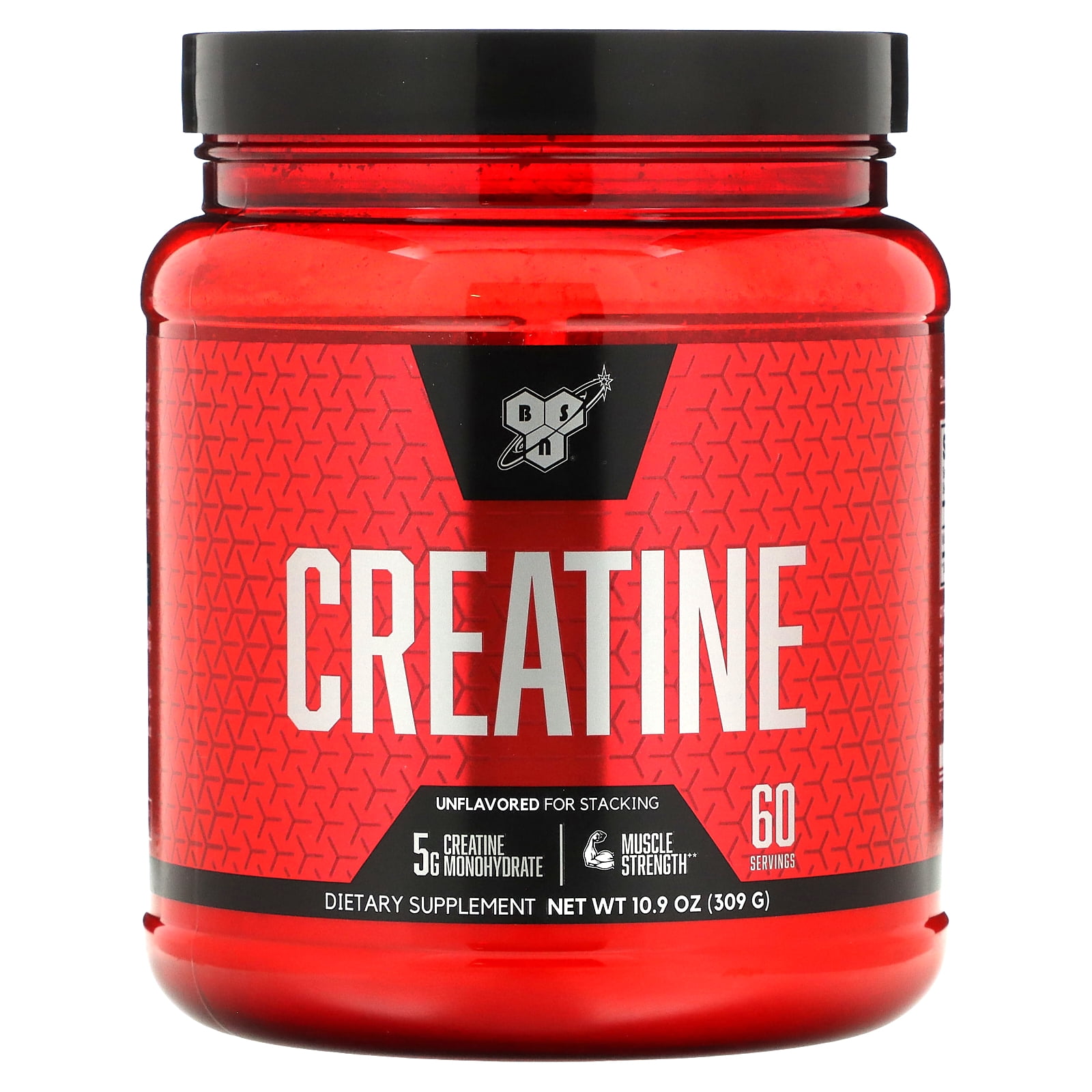 BSN Micronized Creatine Monohydrate Powder, Unflavored, 10.9oz (309g ...