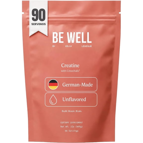 Be Well by Kelly Creatine with Creavitalis, Dietary Supplement, 1lb (450g), 90 Servings Build. Boost. Brain.