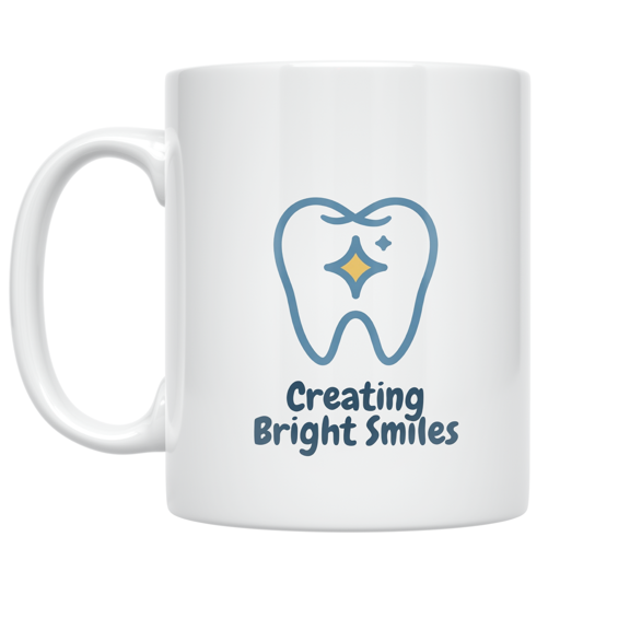 Creating Bright Smiles Tooth Design - Dentist Enthusiast - 11 oz Ceramic Coffee Mug