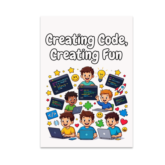 Creating Code, Creating Fun - Kids Coding Enthusiast - 13x19 Poster Print