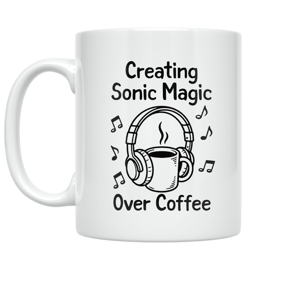 Creating Sonic Magic Over Coffee - Home Studio Creator - 11 oz Ceramic Coffee Mug
