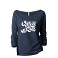 thumbnail image 1 of Creating The Life Of My Dreams Women's Fashion Slouchy 3/4 Sleeves Raglan Lightweight Sweatshirt Navy Large, 1 of 3