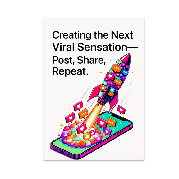 Creating the Next Viral Sensation - Aspiring Influencer - 13x19 Poster Print