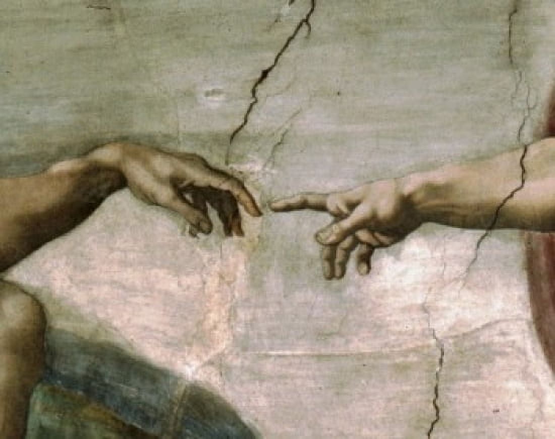 Creation of Adam (Detail) 1512 Michelangelo Buonarroti (1475-1564Italian) Fresco Sistine Chapel Vatican Canvas Art - Michelangelo Buonarroti (24 x 36)