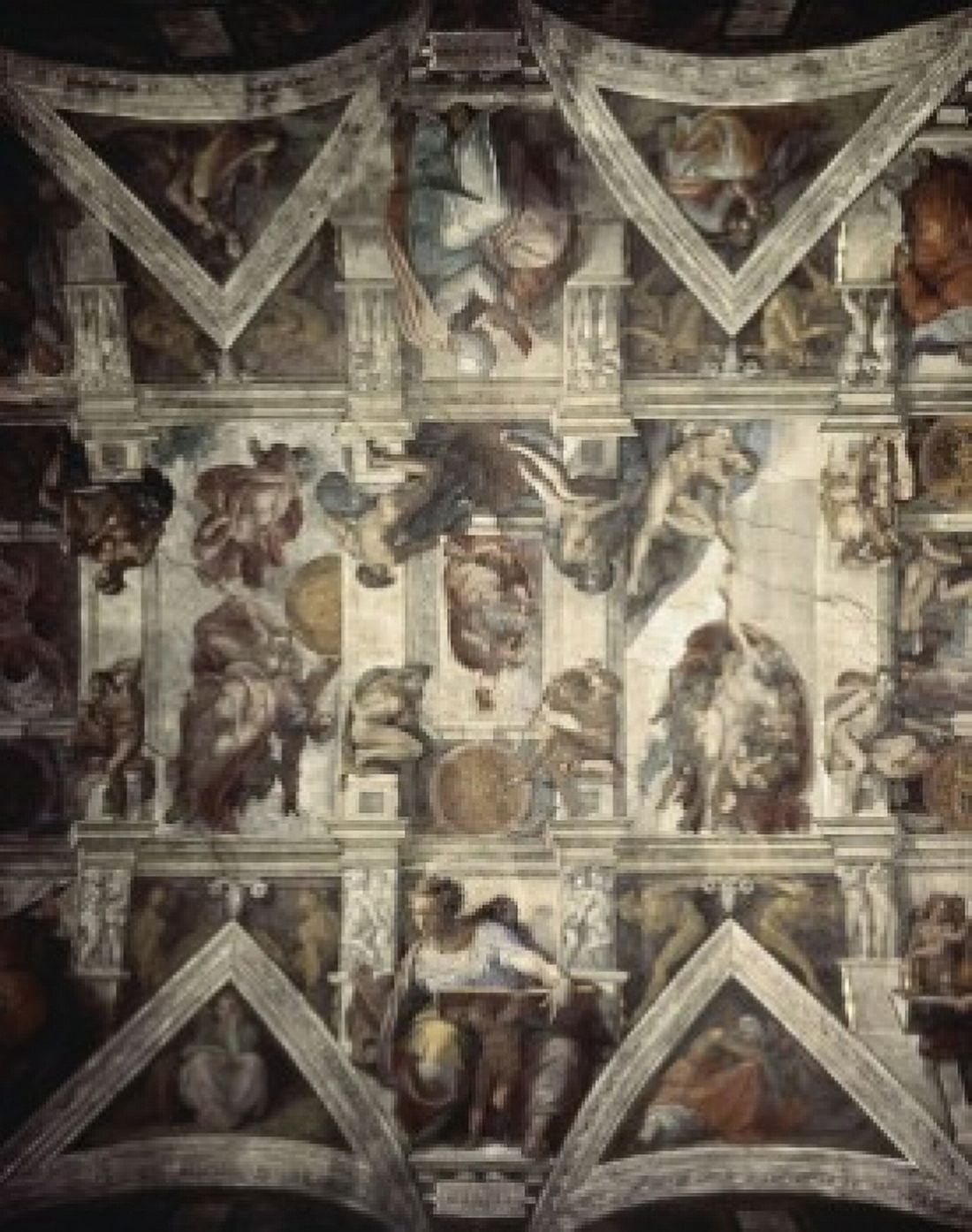 Creation of Adam God Divides the Waters and Earth Creation of the Sun and Moon Michelangelo Buonarroti (1475-1564Italian) Fresco Sistine Chapel Vatican Canvas Art - Michelangelo Buonarroti (18 x 24)