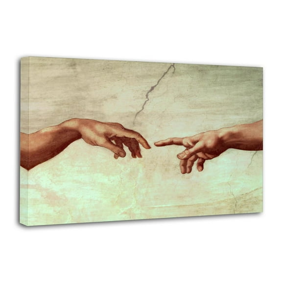 Creation of Adam - Hands of God - Michelangelo Print Photo Art Painting Canvas Poster Home Decorative Bedroom Modern Decor Posters Gifts 16x24inch(40x60cm)