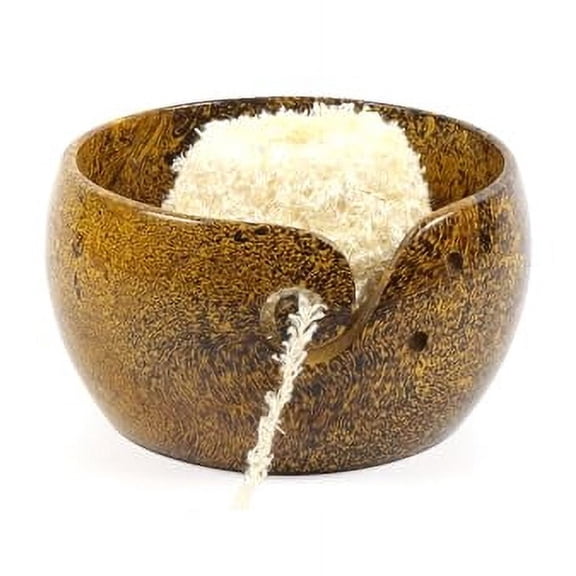 Creation India Craft Handcrafted Wooden Yarn Bowl, Yarn Ball Holder, Knitting Bowl, Handmade Yarn Bowl, Decorative Bowl - Epoxy Resin Colored, Gift for Her (Small)