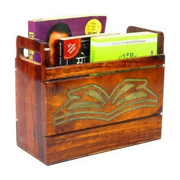 Creation India Craft Magazine Holder Table for Office Desk Newspaper Stand in Sheesham Wood Book Shelf Book Rack Newspaper Stand for Home Organizer Stand for Living Room Study Table Decoration