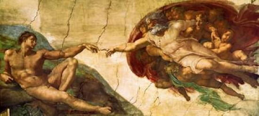 Creation Of Adam - 1 Canvas Art - Michelangelo (10 x 20)
