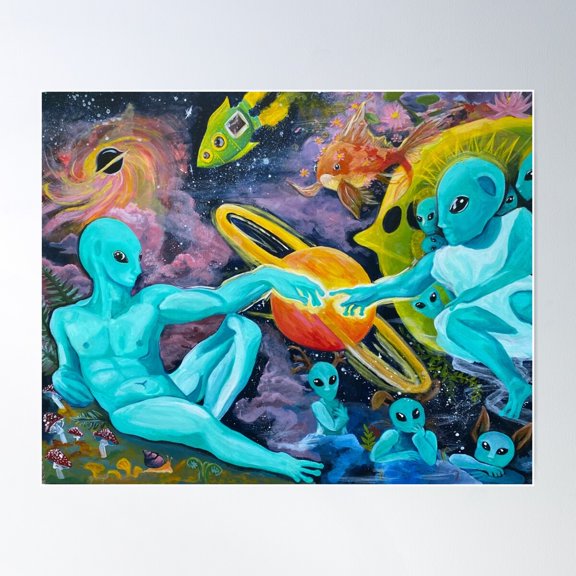 Creation Of Alien Poster Wall Art, Modern Wall Decor For Living Room Bedroom, 8x12 UNFRAMED