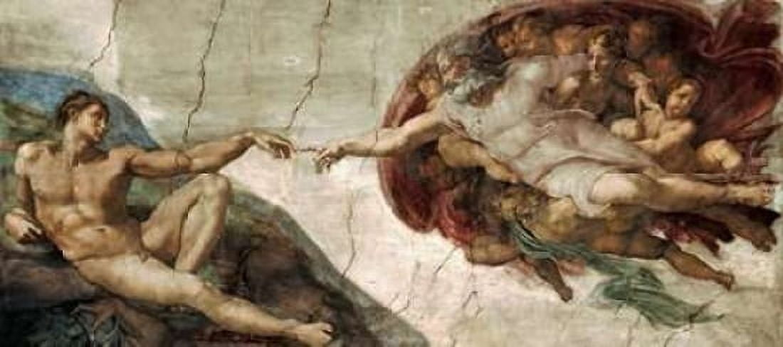 Creation of Adam - Detail Canvas Art - Michelangelo (10 x 20)