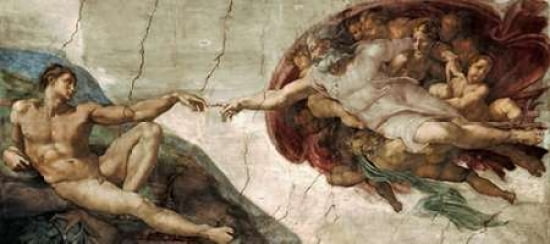 Creation of Adam - Detail Canvas Art - Michelangelo (24 x 48)
