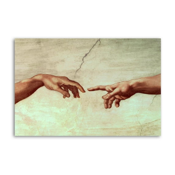 Creation of Adam - Hands of God - Michelangelo Artworks Canvas Poster Room Aesthetic Wall Art Prints Home Modern Decor Gifts 12x18inch(30x45cm)