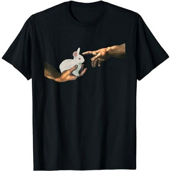 Creation of a White Baby Bunny, Michelangelo parody Rabbit T-Shirt
