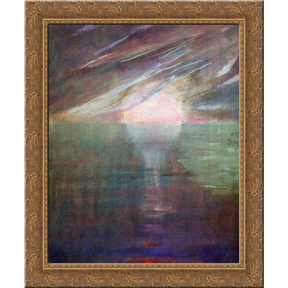 Creation of the World XIII 24x20 Gold Ornate Wood Framed Canvas Art by Mikalojus Ciurlionis