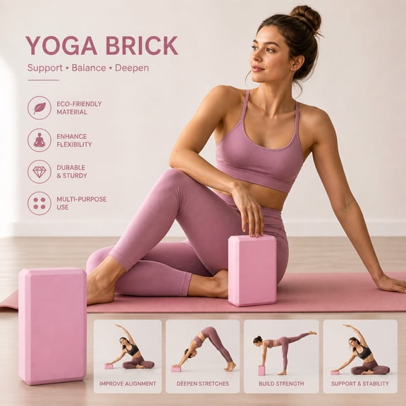 Creatitoy 200g High Density EVA Yoga Block, Anti-slip Rounded Edge Auxiliary Prop for Yoga Dance Body Training Practice