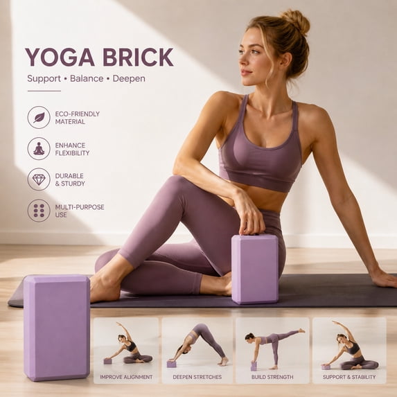 Creatitoy 200g High Density EVA Yoga Block, Anti-slip Rounded Edge Auxiliary Prop for Yoga Dance Body Training Practice