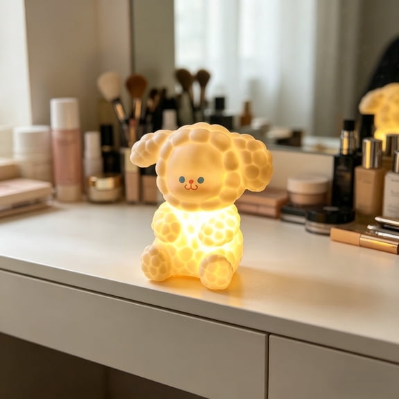 Creatitoy Cute Cartoon Sheep Shaped Night Light PVC Soft Glow Bedside Lamp For Bedroom Dorm Home Decor Gift