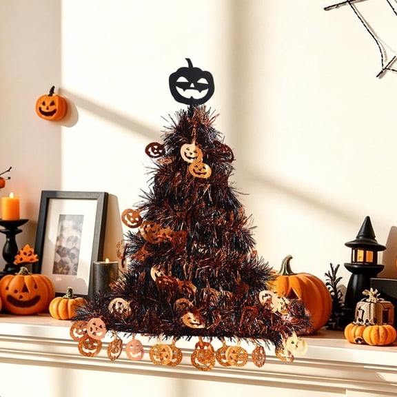 Creatitoy Halloween Decorative Hat Witch Hat Pumpkin Hat With Shimmering Streamers - Oversized Orange Plastic Yard Gate Decoration For Front Gate, Balcony, Fence, Home, Party.