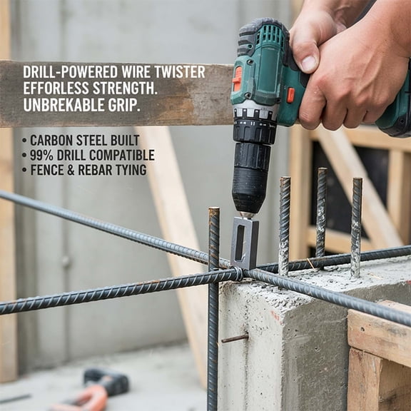 Creatitoy Hex Shank Wire Twisting Tool, High Hardness Steel Drill Bit Accessory for Fencing & Construction Wire Knotting