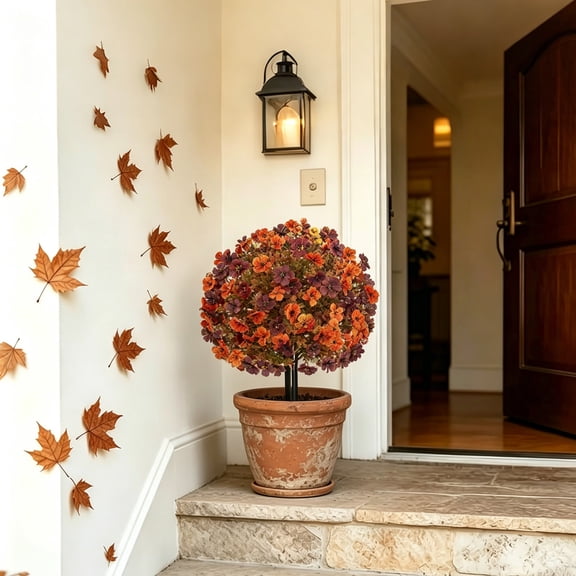 Creatitoy Multi-Color Plastic Artificial Flower Ground Insert Decor, Realistic Simulated Plant Ornament, Maintenance Free Garden Decoration for Patio Balcony Doorway