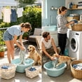 thumbnail image 1 of Creatitoy Thickened Plastic Laundry Basin with Built-in Wash Board, Portable Washing Tub for Home and Dormitory, 1 of 6