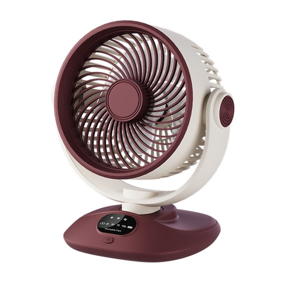 Creatitoy USB Portable LED Desk Fan with Digital Display - Plug-in/Rechargeable 3 Speed High Wind Shaking Head Compact Circulating Fan for Dormitory Office Home Desktop Use