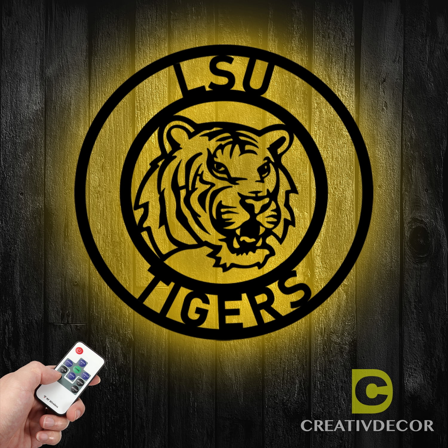 CreativDecor LSU NFL TIGERS 30’’ Logo Round Metal Sign Home Decor ...