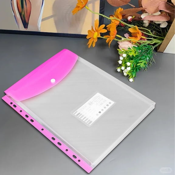 Creative 11 Hole Loose Leaf Bag File Folders Bag, Transparent Data Bag, Expandable Binder Folders, Folder Binder, Binder Folders, Bulk File Folders, Sturdy Office Folders, Portable File Folder 1Pcs