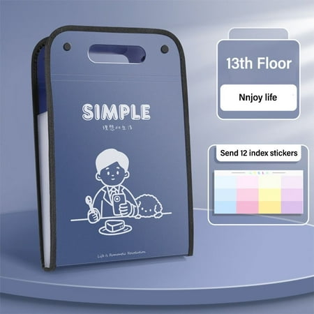Creative 13 Pockets Envelope Folder With English Letter Pattern Portfolio Document Bag A4 File Folder File Organizer Test Paper Storage Folder 02